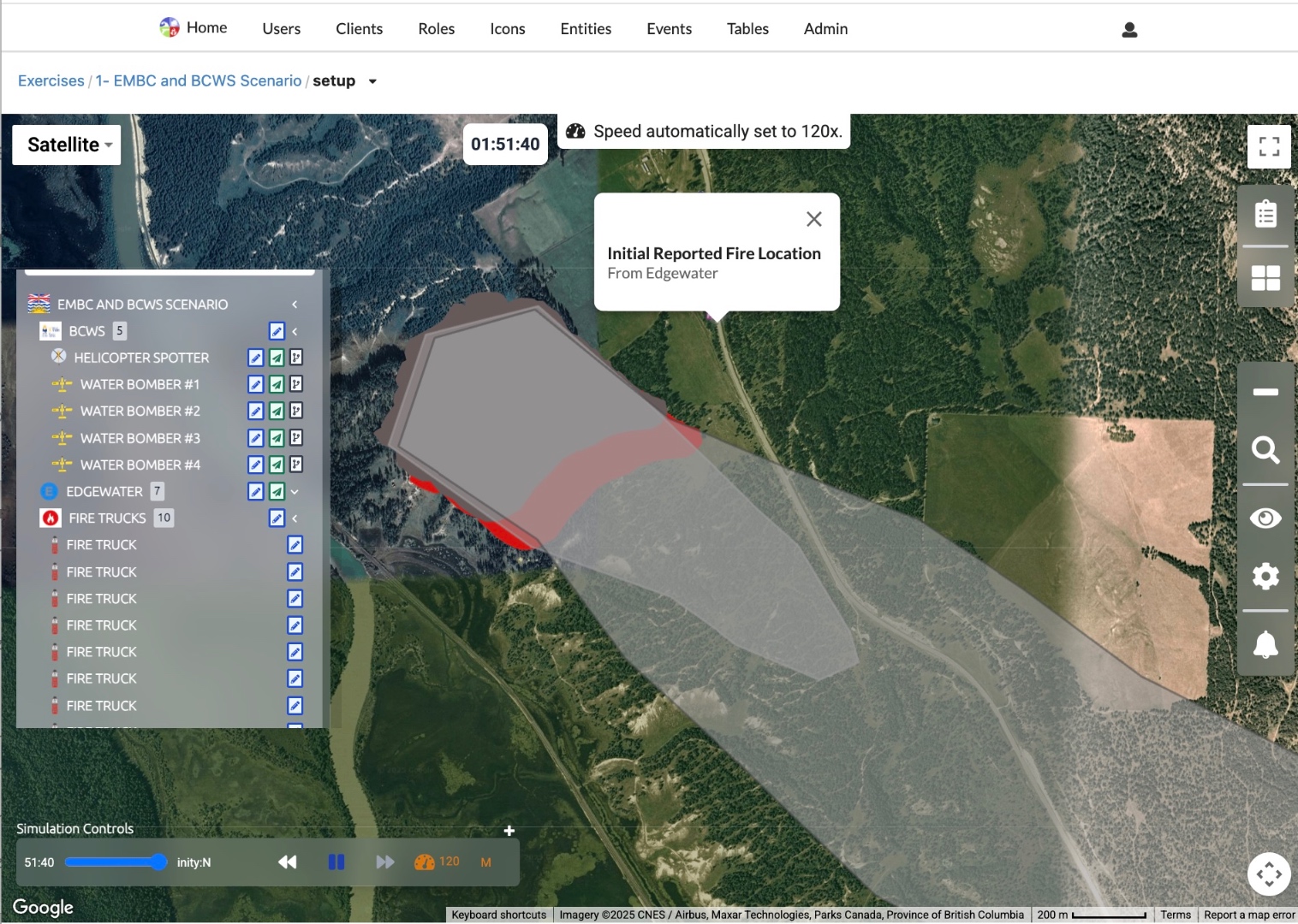 Critical event management — multi-agency response on a live map