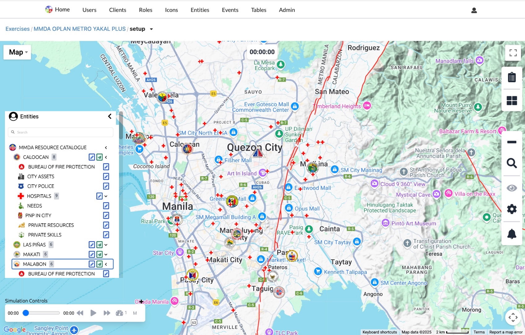 ARTEMIS setup for MMDA Oplan Metro Yakal Plus — Manila earthquake exercise